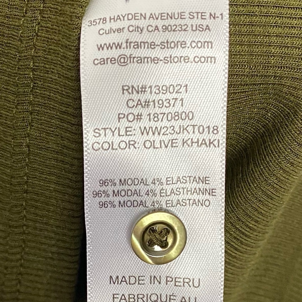 Frame Ribbed Ruched Sleeve Henley Top - Picture 6 of 7